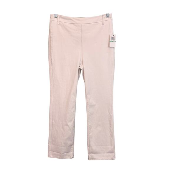 Lysse Bootcut Jeans Womens Large White Knit Denim High Rise Cropped Pull On NWT - Picture 1 of 11